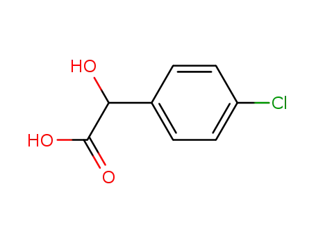 Molecular Structure of 32189-36-9 ((R)-2-(4-Chlorophenyl)-2-hydroxyethanoic acid)