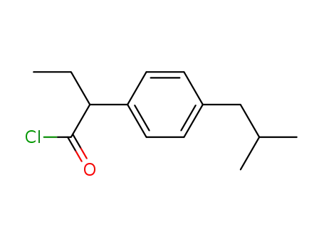 Molecular Structure of 61147-36-2 (alpha-ethyl-4-(2-methylpropyl)benzeneacetyl chloride)