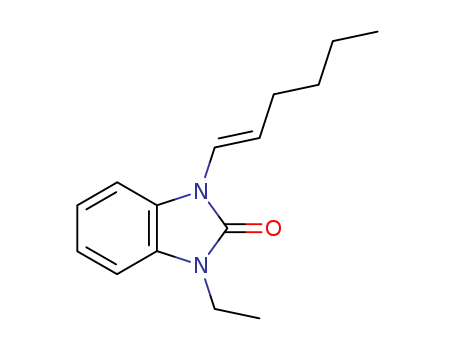 Molecular Structure of 599177-43-2 (2H-Benzimidazol-2-one, 1-ethyl-3-(1E)-1-hexenyl-1,3-dihydro-)