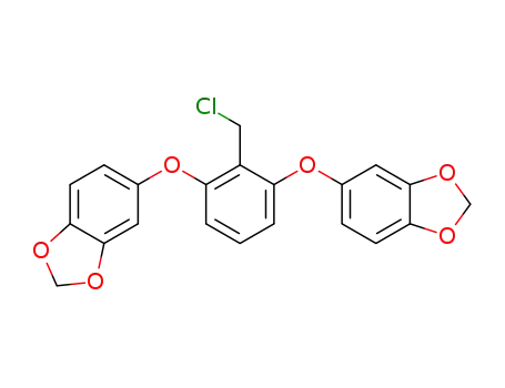 Molecular Structure of 193757-40-3 (1,3-Benzodioxole, 5,5'-[[2-(chloromethyl)-1,3-phenylene]bis(oxy)]bis-)