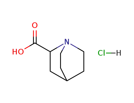 Molecular Structure of 94160-98-2 (1-Azabicyclo[2.2.2]octane-2-carboxylic acid, hydrochloride, (R)- (9CI))