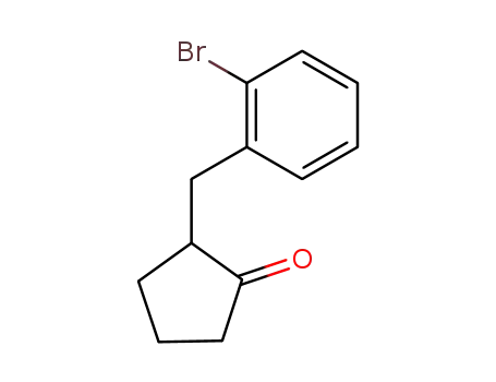Molecular Structure of 132452-24-5 (Cyclopentanone, 2-[(2-bromophenyl)methyl]-)