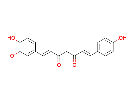 Molecular Structure of 33171-16-3 ((1E,6E)-1-(4-hydroxy-3-methoxy-phenyl)-7-(4-hydroxyphenyl)hepta-1,6-di ene-3,5-dione)