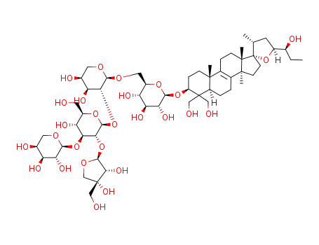 b-D-Glucopyranoside, (3b,23S,24S)-17,23-epoxy-24,28,29-trihydroxy-27-norlanost-8-en-3-ylO-D-apio-b-D-furanosyl-(1®2)-O-[a-L-arabinopyranosyl-(1®3)]-O-b-D-glucopyranosyl-(1®2)-O-a-L-arabinopyranosyl-(1®6)- (9CI)