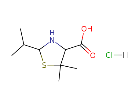 4-Thiazolidinecarboxylicacid, 5,5-dimethyl-2-(1-methylethyl)-, hydrochloride (1:1)