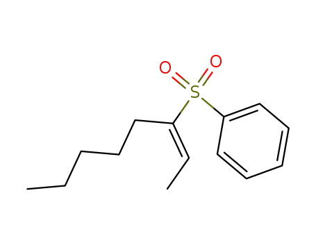 Molecular Structure of 83669-83-4 (Benzene, [(1-ethylidenehexyl)sulfonyl]-, (E)-)