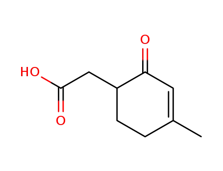 Molecular Structure of 20778-34-1 (2-(4-methyl-2-oxocyclohex-3-en-1-yl)acetic acid)