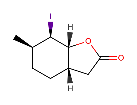 Molecular Structure of 263163-02-6 ((-)-(3aS,6R,7R,7aR)-3a,4,5,6,7,7a-hexahydro-7-iodo-6-methylbenzofuran-2(3H)-one)