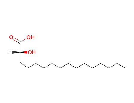 Molecular Structure of 16452-51-0 (Hexadecanoic acid, 2-hydroxy-, (2R)-)