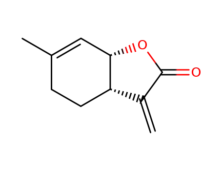 Molecular Structure of 477717-60-5 ((3aS,7aS)-6-methyl-3-methylene-3a,4,5,7a-tetrahydrobenzofuran-2(3H)-one)