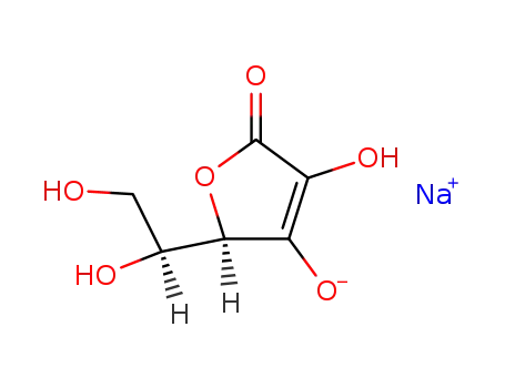 Molecular Structure of 58657-35-5 (sodium (5R)-5-[(1S)-1,2-dihydroxyethyl]-3-hydroxy-4-oxo-furan-2-olate)