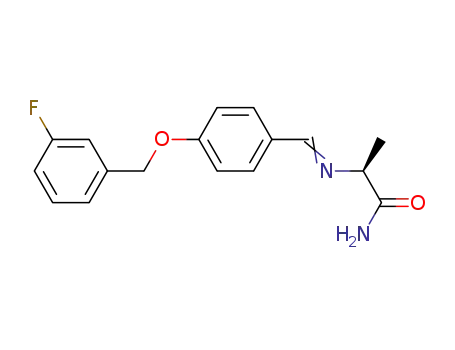 Molecular Structure of 1000370-31-9 ((S)-2-[4-(3-fluorobenzyloxy)benzylideneamino]propanamide)