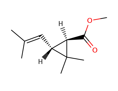 Molecular Structure of 27335-32-6 (Cyclopropanecarboxylic acid, 2,2-dimethyl-3-(2-methyl-1-propenyl)-,
methyl ester, (1R,3R)-)