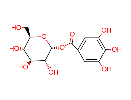 58511-73-2,glucogallin,Glucopyranose,1-gallate, b-D- (8CI);b-D-Glucose, 1-gallate (6CI);1(b)-O-Galloylglucose;1-Galloyl-b-glucose;1-Galloylglucose;1-O-Galloyl-b-D-glucose;D-Glucose 1-(3,4,5-trihydroxybenzoate);Gallotannin 1;b-D-Glucogallin;b-Glucogallin;