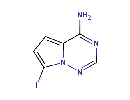 Molecular Structure of 1770840-43-1 (7-iodopyrrolo-[2,1-f][1,2,4]-triazin-4-amine)