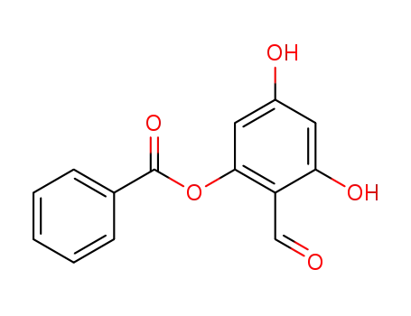 Molecular Structure of 32292-78-7 (2-formyl-3,5-dihydroxyphenyl benzoate)