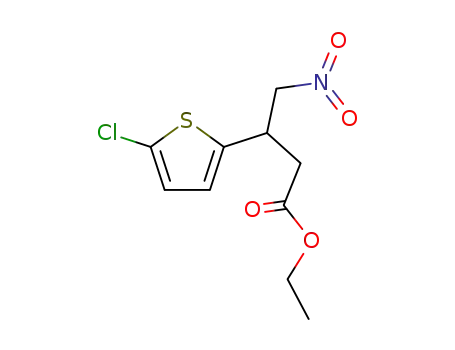 Molecular Structure of 133933-51-4 (ethyl 3-(5-chloro-2-thienyl)-4-nitrobutanoate)