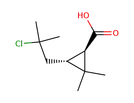 (+/-)-3<i>t</i>-(β-chloro-isobutyl)-2,2-dimethyl-cyclopropane-<i>r</i>-carboxylic acid
