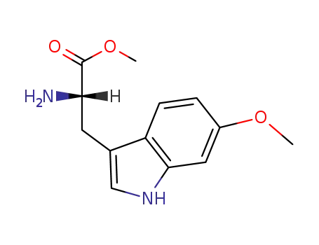Molecular Structure of 107447-04-1 ((S)-Methyl 2-aMino-3-(6-Methoxy-1H-indol-3-yl)propanoate)