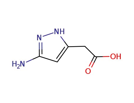 Molecular Structure of 174891-10-2 ((5-AMINO-2H-PYRAZOL-3-YL)-ACETIC ACID)