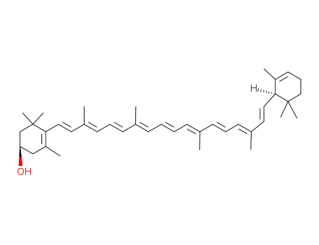 Molecular Structure of 24480-38-4 ((1S)-3,5,5-trimethyl-4-[(1E,3E,5E,7E,9E,11E,13E,15E,17E)-3,7,12,16-tetramethyl-18-(2,6,6-trimethyl-1-cyclohexenyl)octadeca-1,3,5,7,9,11,13,15,17-nonaenyl]cyclohex-3-en-1-ol)