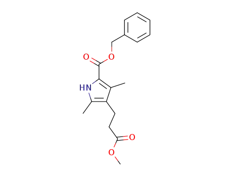 Molecular Structure of 20303-31-5 (METHYL 5-(BENZYLOXYCARBONYL)-2,4-DIMETHYL-3-PYRROLEPROPIONATE)