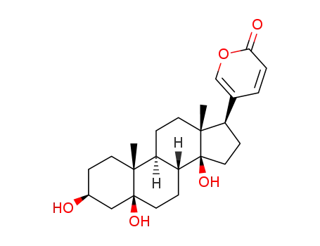 Molecular Structure of 472-26-4 (3β,5,14-Trihydroxy-5β-bufa-20,22-dienolide)