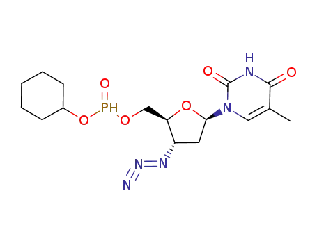Molecular Structure of 329237-23-2 (Thymidine, 3'-azido-3'-deoxy-, 5'-(cyclohexyl phosphonate))