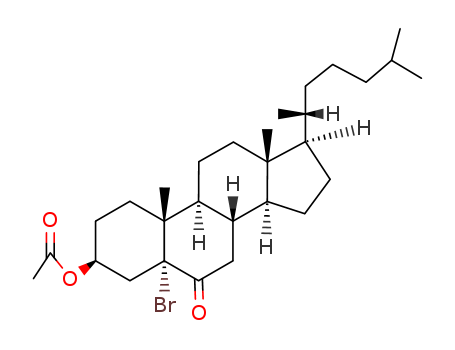Cholestan-6-one,3-(acetyloxy)-5-bromo-, (3b,5a)- cas  14956-20-8