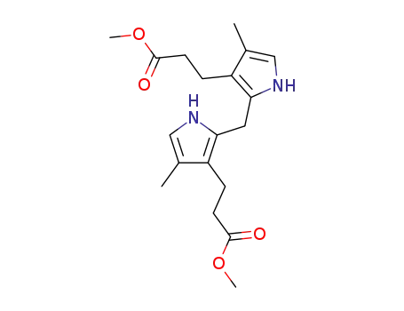 Molecular Structure of 802-52-8 (1H-Pyrrole-3-propanoic acid, 2,2'-methylenebis[4-methyl-, dimethyl
ester)