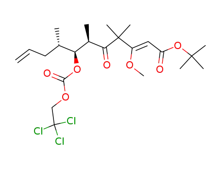 Molecular Structure of 224580-49-8 ((Z)-(6R,7S,8S)-3-Methoxy-4,4,6,8-tetramethyl-5-oxo-7-(2,2,2-trichloro-ethoxycarbonyloxy)-undeca-2,10-dienoic acid tert-butyl ester)