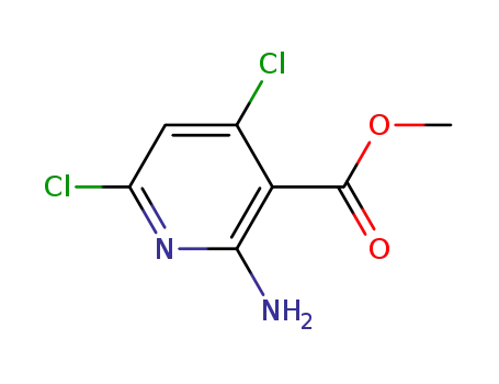 Molecular Structure of 1044872-40-3 (2-Amino-4,6-dichloro-nicotinicacidmethylester)