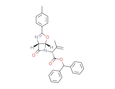 4-Oxa-2,6-diazabicyclo[3.2.0]hept-2-ene-6-acetic acid, α-(1-methylethenyl)-3-(4-methylphenyl)-7-oxo-, diphenylmethyl ester, [1R-[1α,5α,6(R*)]]- (9CI)