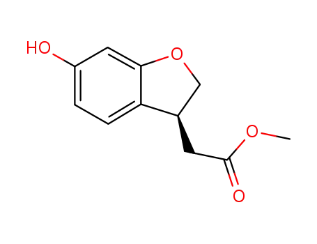 Molecular Structure of 1000414-38-9 ((S)-Methyl 2-(6-hydroxy-2,3-dihydrobenzofuran-3-yl)acetate)