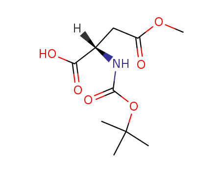 Molecular Structure of 59768-74-0 (Boc-L-aspartic acid 4-methyl ester)