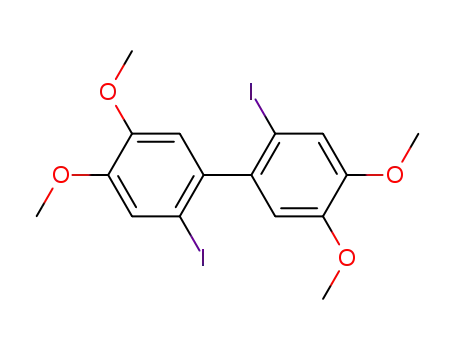 Molecular Structure of 19179-34-1 (1,1'-Biphenyl, 2,2'-diiodo-4,4',5,5'-tetramethoxy-)