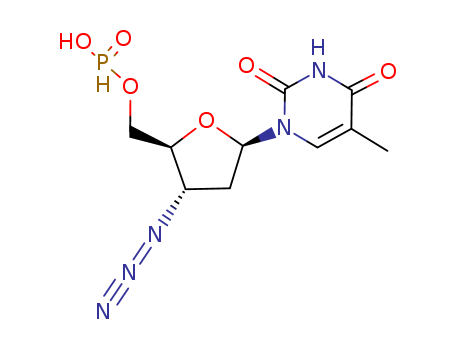 Molecular Structure of 124930-59-2 (Thymidine,3'-azido-3'-deoxy-, 5'-(hydrogen phosphonate))