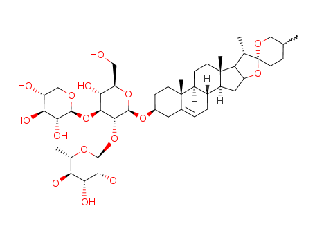 Molecular Structure of 146388-18-3 (b-D-Galactopyranoside, (3b,25R)-spirost-5-en-3-ylO-6-deoxy-a-L-mannopyranosyl-(1®2)-O-[b-D-xylopyranosyl-(1®3)]-)