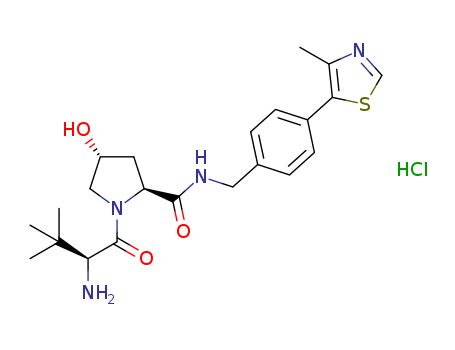 1448189-80-7,(2S,4R)-1-((S)-2-amino-3,3-dimethylbutanoyl)-4-hydroxy-N-(4-(4-methylthiazol-5-yl)benzyl)pyrrolidine-2-carboxamide hydrochloride,(2S,4R)-1-[(2S)-2-amino-3,3-dimethylbutanoyl]-4-hydroxy-N-{[4-(4-methyl-1,3-thiazol-5-yl)phenyl]methyl}pyrrolidine-2-carboxamide hydrochloride