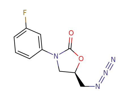 Molecular Structure of 149524-44-7 (2-OXAZOLIDINONE, 5-(AZIDOMETHYL)-3-(3-FLUOROPHENYL)-, (5R)-)