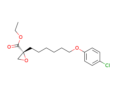 124083-20-1,R-(+)-ETOMOXIR,Oxiranecarboxylicacid, 2-[6-(4-chlorophenoxy)hexyl]-, ethyl ester, (2R)- (9CI); Oxiranecarboxylicacid, 2-[6-(4-chlorophenoxy)hexyl]-, ethyl ester, (R)-; (R)-(+)-Etomoxir;Etomoxir