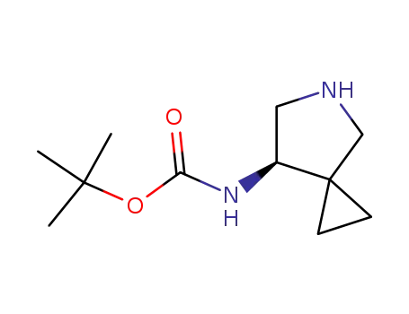 Molecular Structure of 127199-44-4 (Carbamic acid, (7R)-5-azaspiro[2.4]hept-7-yl-, 1,1-dimethylethyl ester (9CI))