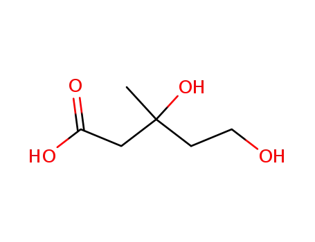 Molecular Structure of 150-97-0 (3,5-dihydroxy-3-methyl-Pentanoic acid)