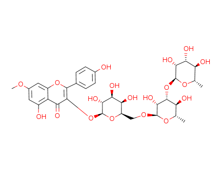 4H-1-Benzopyran-4-one,3-[(O-6-deoxy-a-L-mannopyranosyl-(1®3)-O-6-deoxy-a-L-mannopyranosyl-(1®6)-b-D-galactopyranosyl)oxy]-5-hydroxy-2-(4-hydroxyphenyl)-7-methoxy-