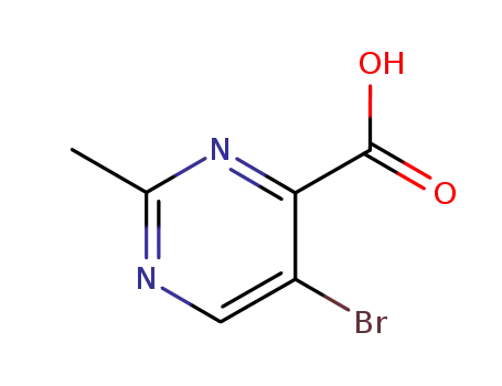 Molecular Structure of 100707-39-9 (5-Bromo-2-methyl-4-pyrimidinecarboxylic acid)
