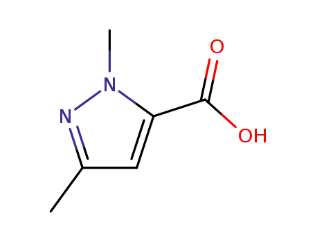 Molecular Structure of 5744-56-9 (1,3-Dimethylpyrazole-5-carboxylic acid)