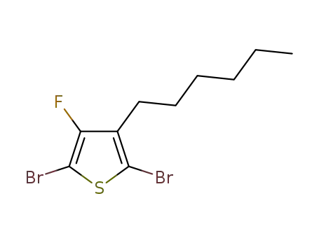 Molecular Structure of 488127-61-3 (Thiophene, 2,5-dibromo-3-fluoro-4-hexyl-)