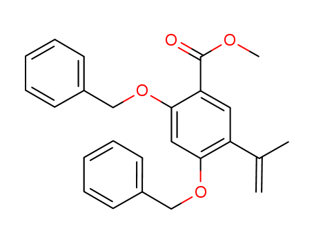 912545-08-5,methyl 2,4-bis-benzyloxy-5-isopropenylbenzoate,methyl 2,4-bis-benzyloxy-5-isopropenylbenzoate;methyl 2,4-bis-benzyloxy-5-isopropenyl-benzoate;methyl 2,4-bis(benzyloxy)-5-(prop-1-en-2-yl)benzoate;