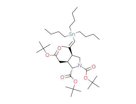 di-tert-butyl (2S,3S,4S)-3-((tert-butoxycarbonyl)methyl)-4-((E)-1-(tributylstannyl)prop-1-en-2-yl)pyrrolidine-1,2-dicarboxylate
