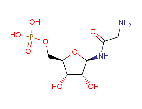 Molecular Structure of 10074-18-7 ([(2R,5R)-5-[(2-aminoacetyl)amino]-3,4-dihydroxy-oxolan-2-yl]methoxyphosphonic acid)